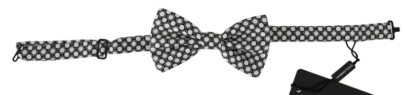 Men Black White Circles Adjustable Neck Papillon Bow Tie-Dolce & Gabbana-LabelTerrace.com