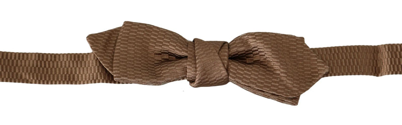 Men Brown Gold Adjustable Neck Papillon Bow Tie-Dolce & Gabbana-LabelTerrace.com