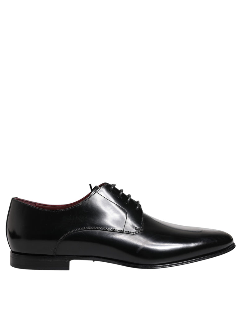 Men Dress Black Calfskin Leather Derby Shoes-Dolce & Gabbana-LabelTerrace.com
