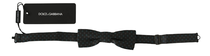 Men Gray Pattern Silk Adjustable Neck Papillon Bow Tie-Dolce & Gabbana-LabelTerrace.com