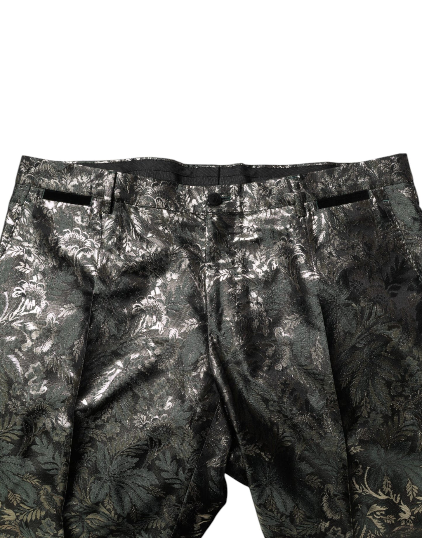 Metallic Floral Jacquard Silk 2 Piece Suit-Dolce & Gabbana-LabelTerrace.com