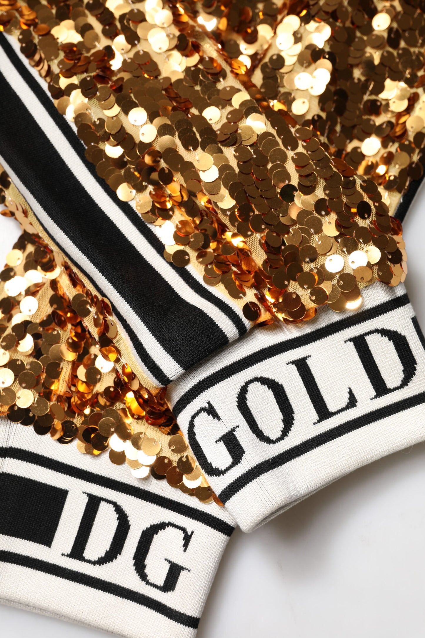 Metallic Gold DG Logo Sequined Jogger Pants-Dolce & Gabbana-LabelTerrace.com