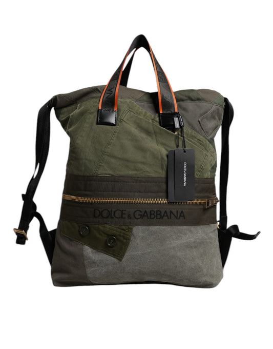 Military Green Patchwork Rucksack Backpack Bag-Dolce & Gabbana-LabelTerrace.com