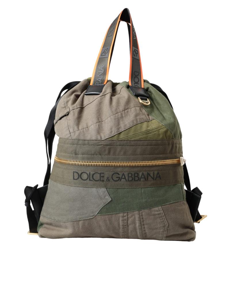 Military Green Patchwork Rucksack Backpack Bag-Dolce & Gabbana-LabelTerrace.com