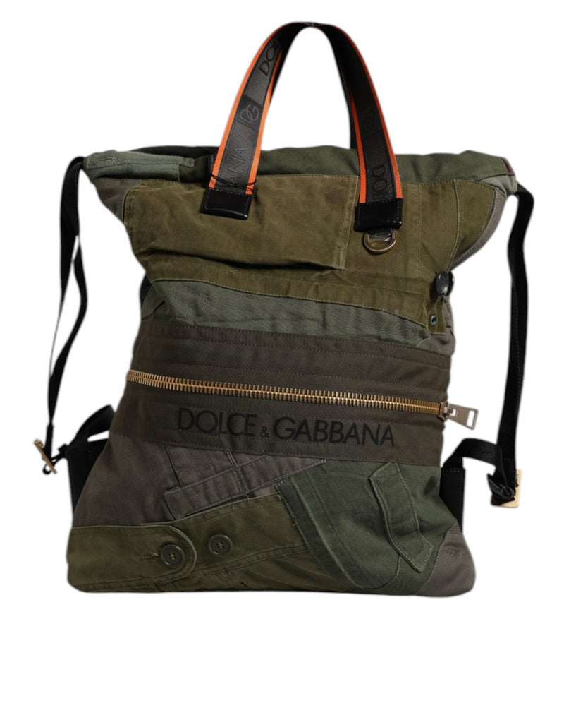 Military Green Patchwork Rucksack Backpack Bag-Dolce & Gabbana-LabelTerrace.com