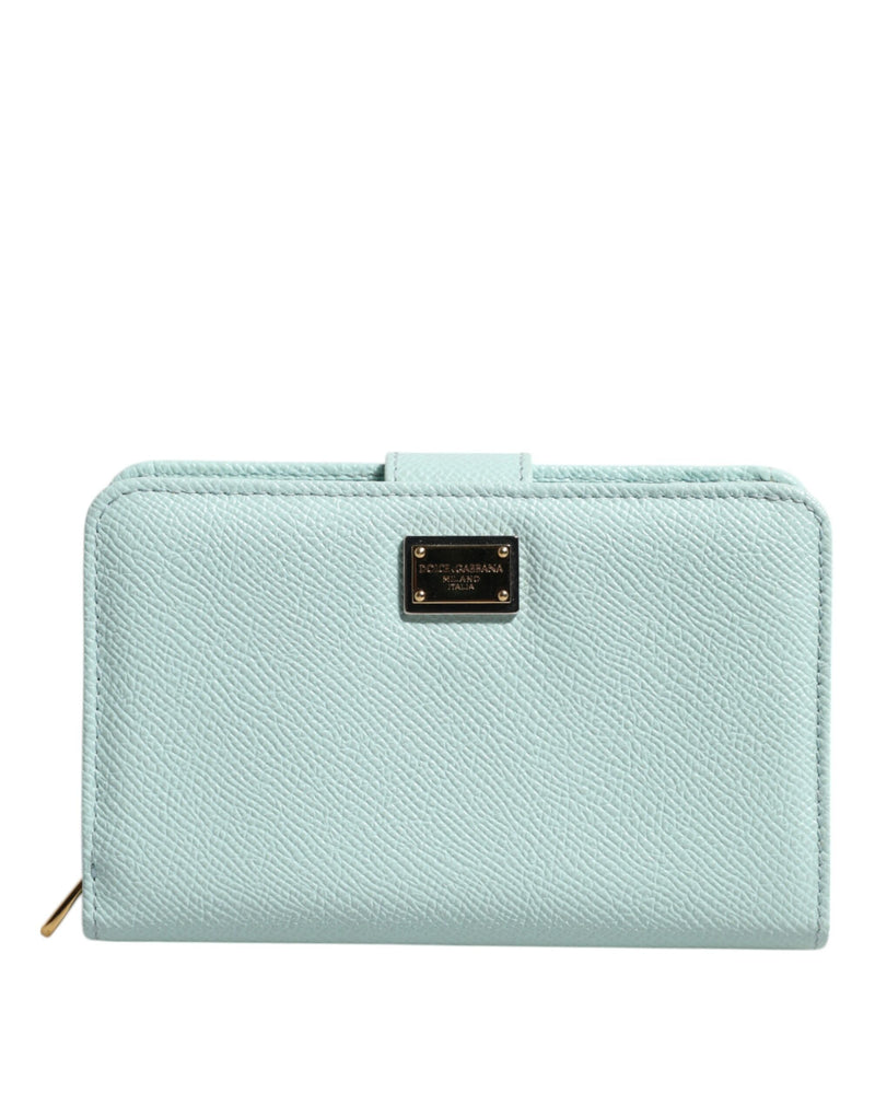 Mint Green Leather Bifold Continental Clutch Wallet-Dolce & Gabbana-LabelTerrace.com