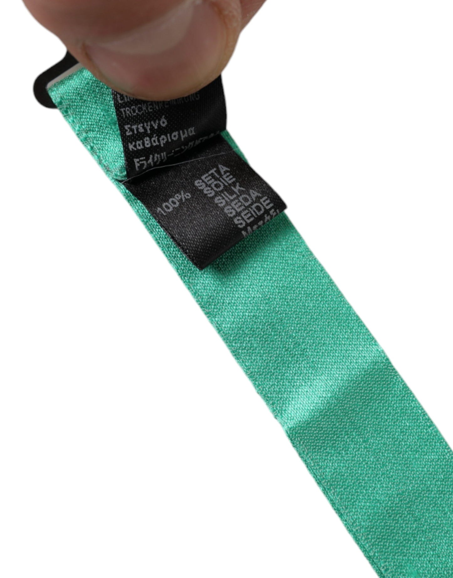 Mint Green Silk Adjustable Neck Men Bow Tie-Dolce & Gabbana-LabelTerrace.com