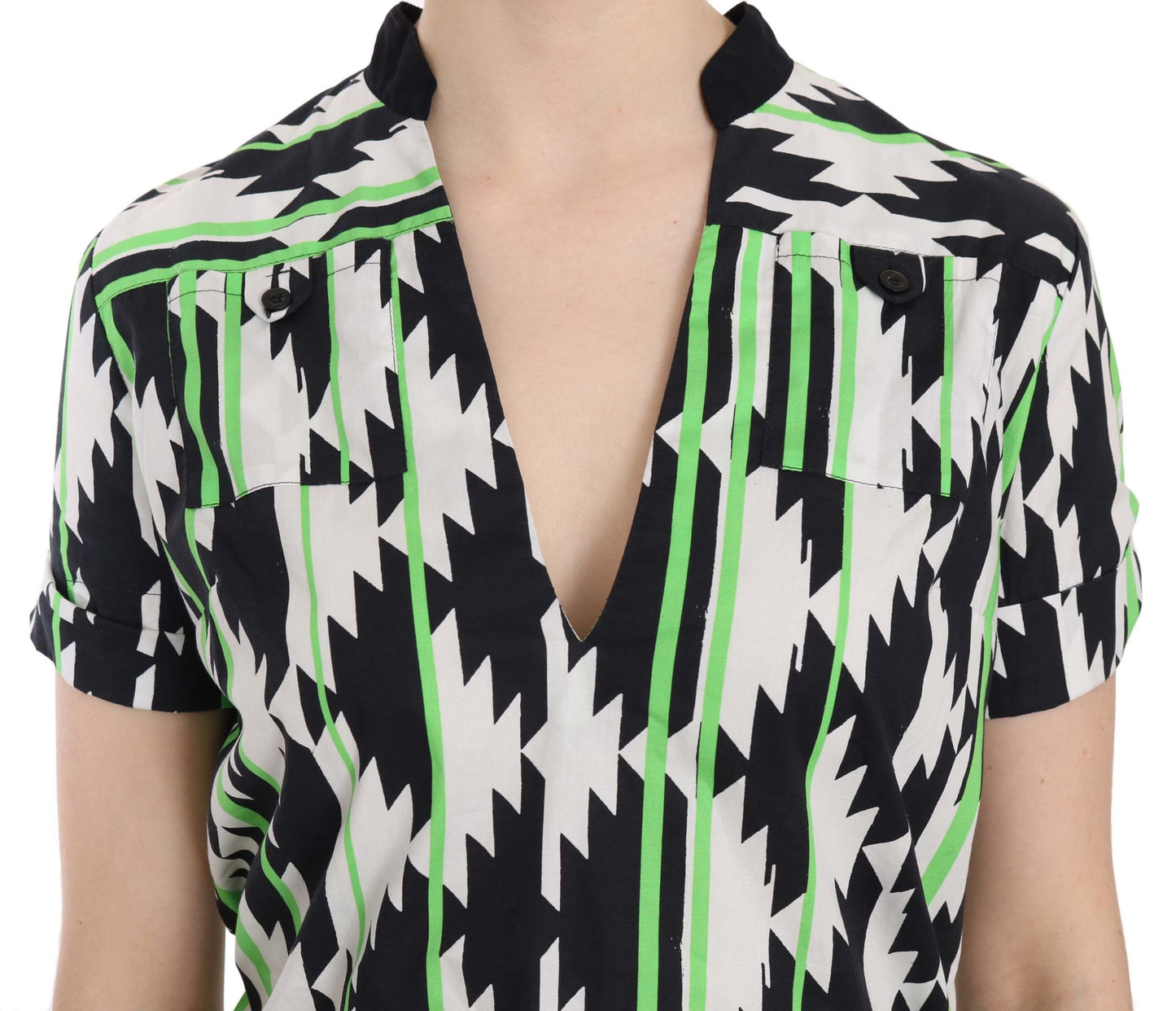 Multi Color Plunging Top Blouse-Costume National-LabelTerrace.com
