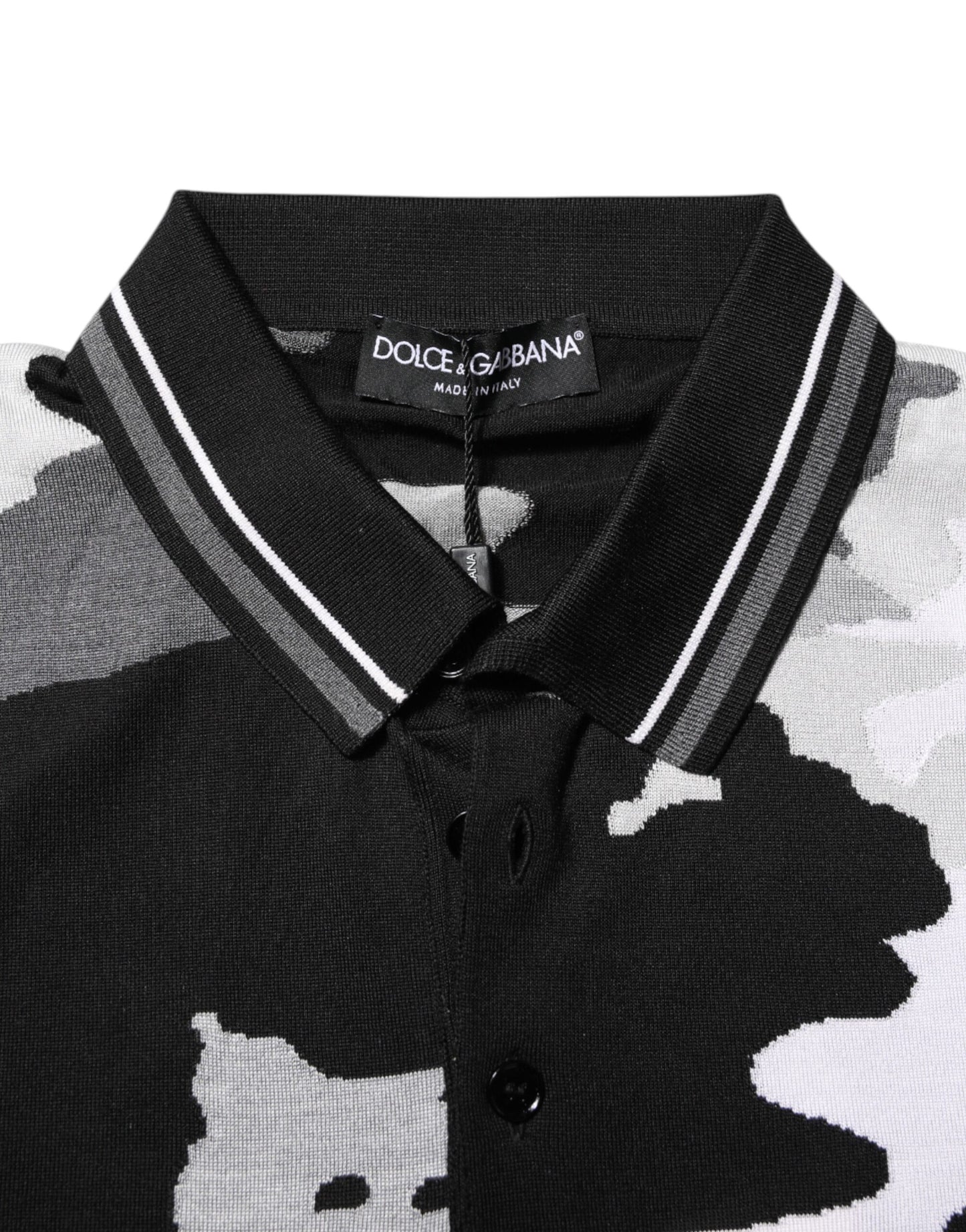 Multicolor Camouflage Collared Polo T-shirt-Dolce & Gabbana-LabelTerrace.com