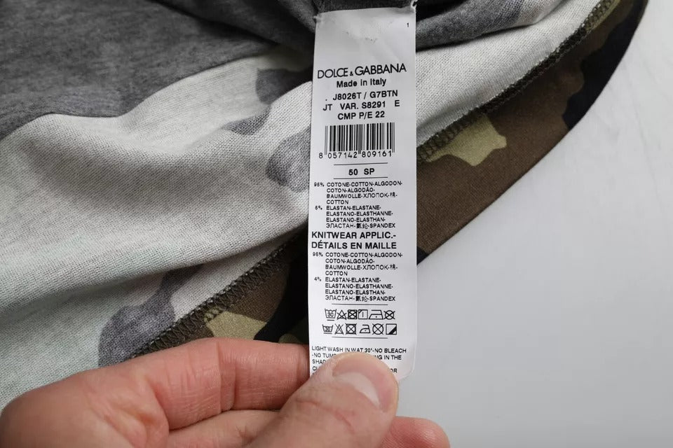 Multicolor Camouflage Cotton Crew Neck Men T-shirt-Dolce & Gabbana-LabelTerrace.com