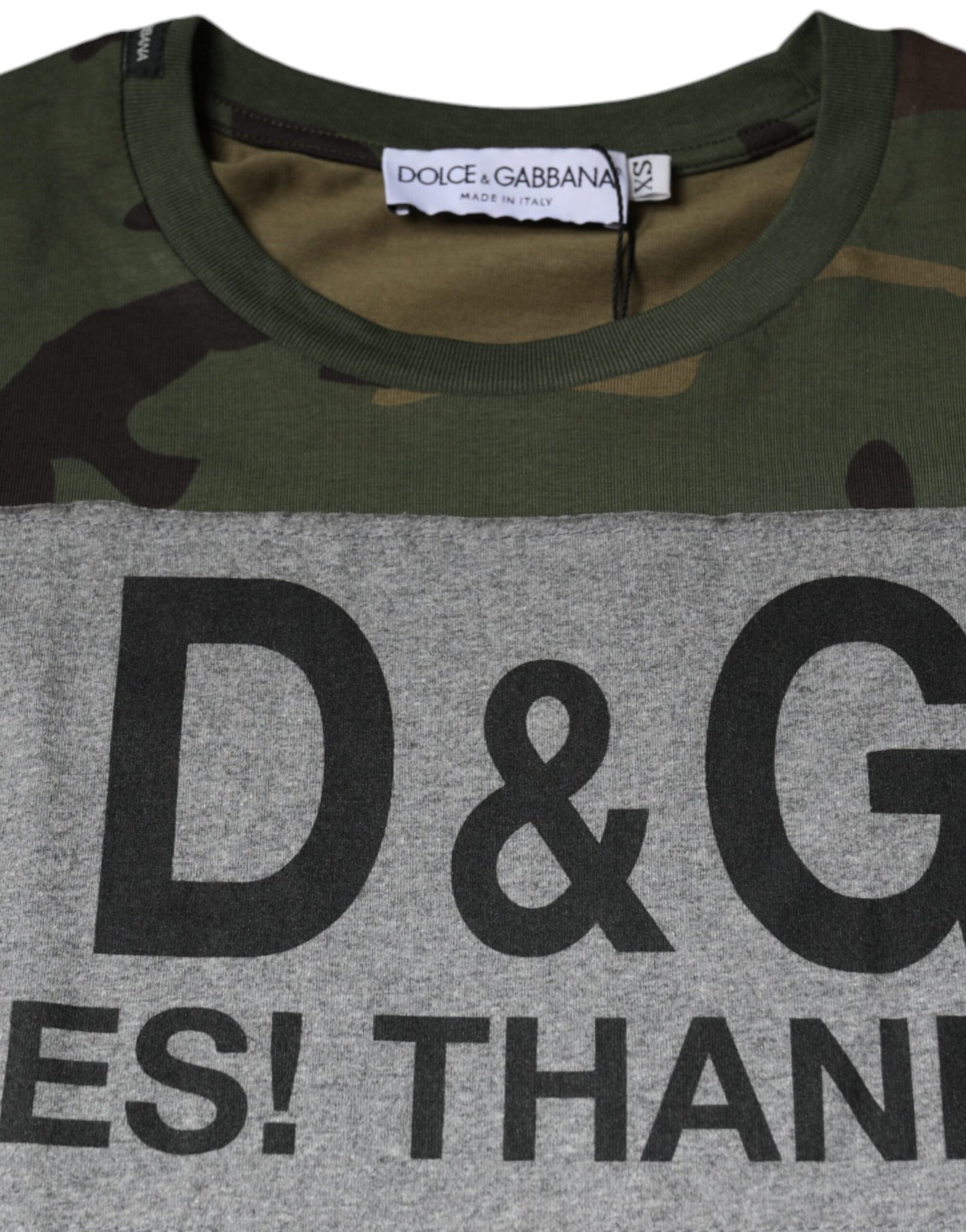 Multicolor Camouflage Cotton Crew Neck T-shirt-Dolce & Gabbana-LabelTerrace.com