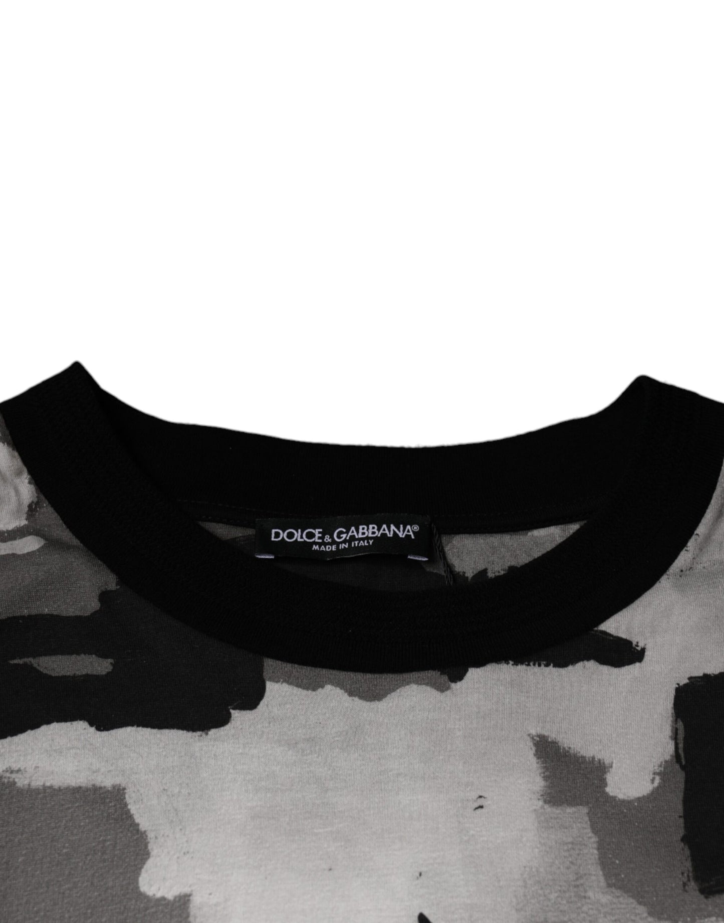 Multicolor Camouflage Cotton Crewneck T-shirt-Dolce & Gabbana-LabelTerrace.com