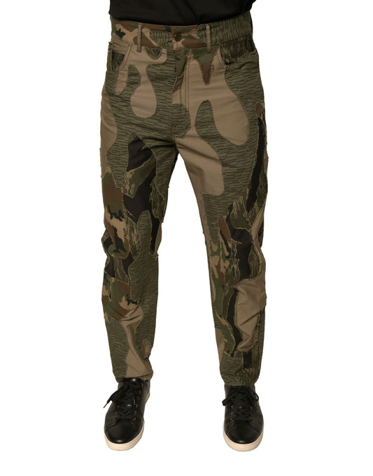 Multicolor Camouflage Cotton Pants-Dolce & Gabbana-LabelTerrace.com