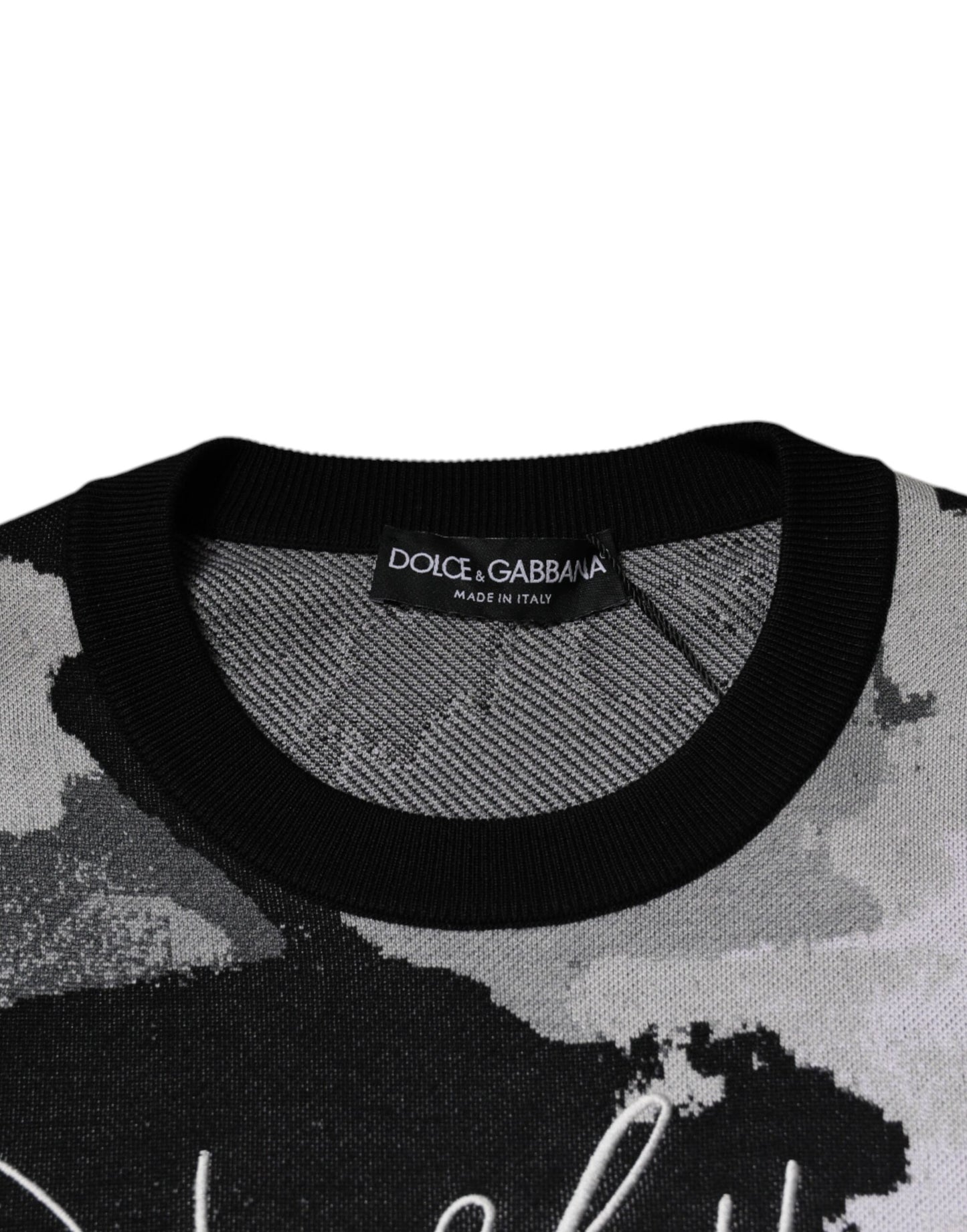 Multicolor Camouflage Crew Neck Men Pullover Sweater-Dolce & Gabbana-LabelTerrace.com