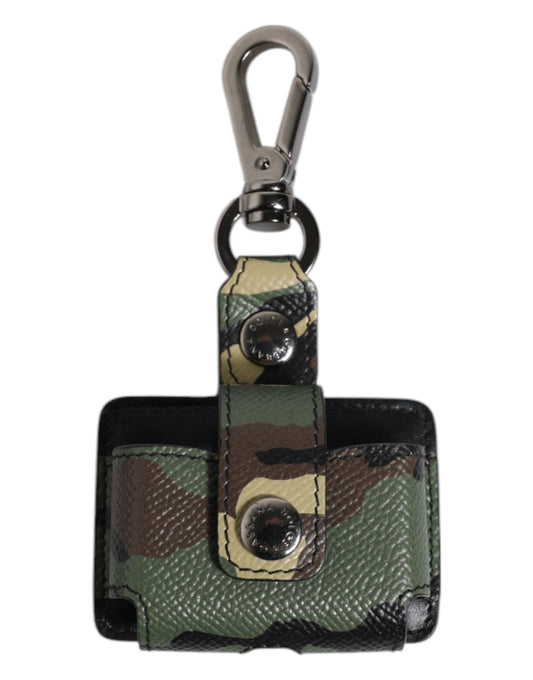 Multicolor Camouflage Leather Airpods Case-Dolce & Gabbana-LabelTerrace.com