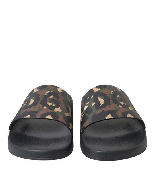 Multicolor Camouflage Leather Beachwear Men Shoes-Dolce & Gabbana-LabelTerrace.com