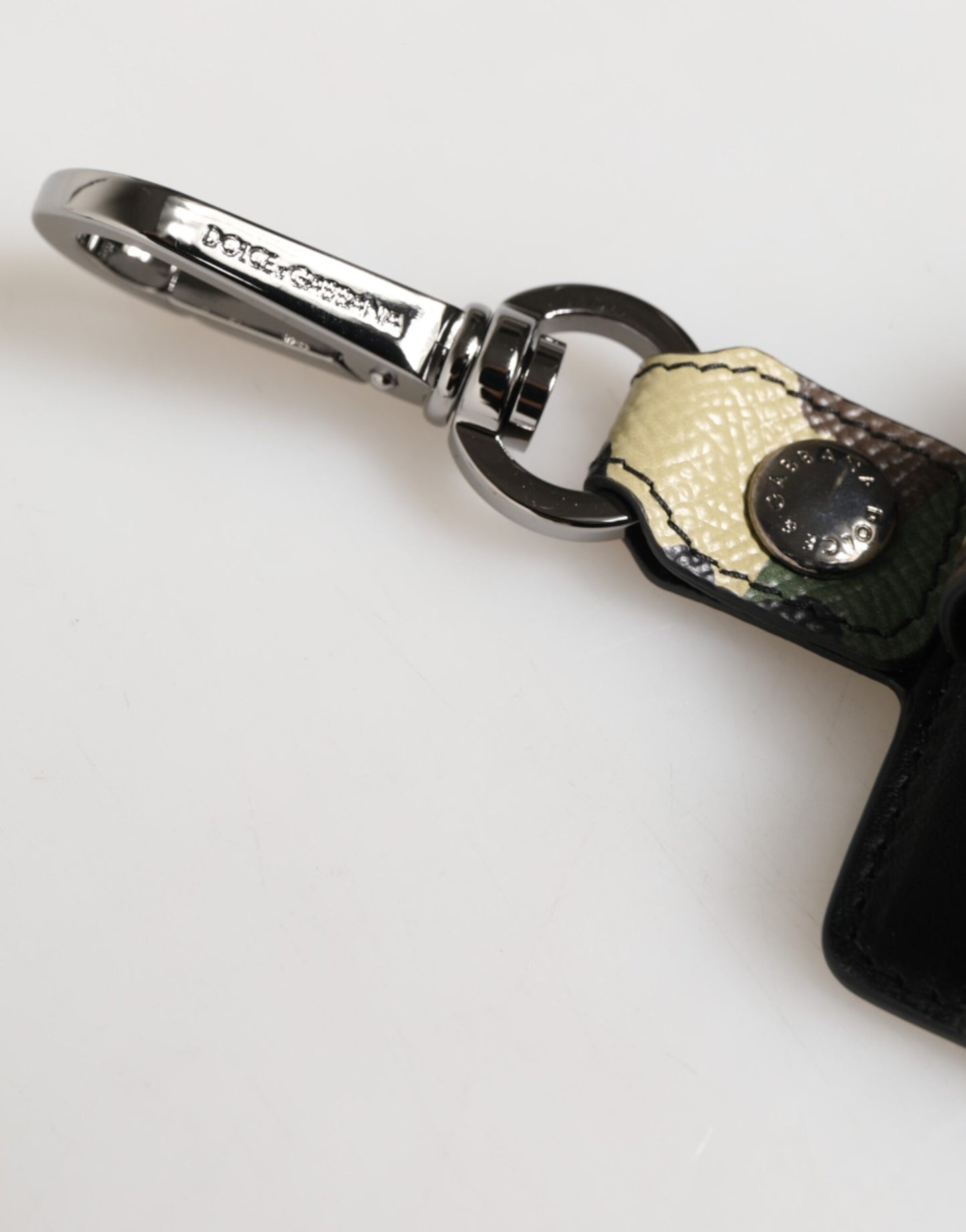 Multicolor Camouflage Leather Metal Accessory Airpods Case-Dolce & Gabbana-LabelTerrace.com