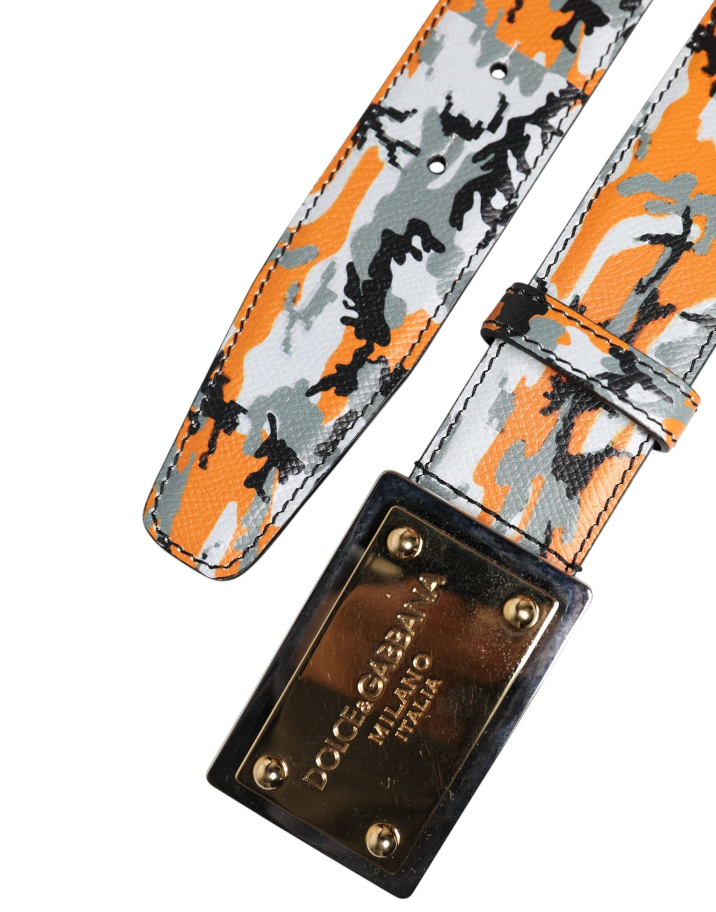 Multicolor Camouflage Metal Logo Buckle Belt-Dolce & Gabbana-LabelTerrace.com