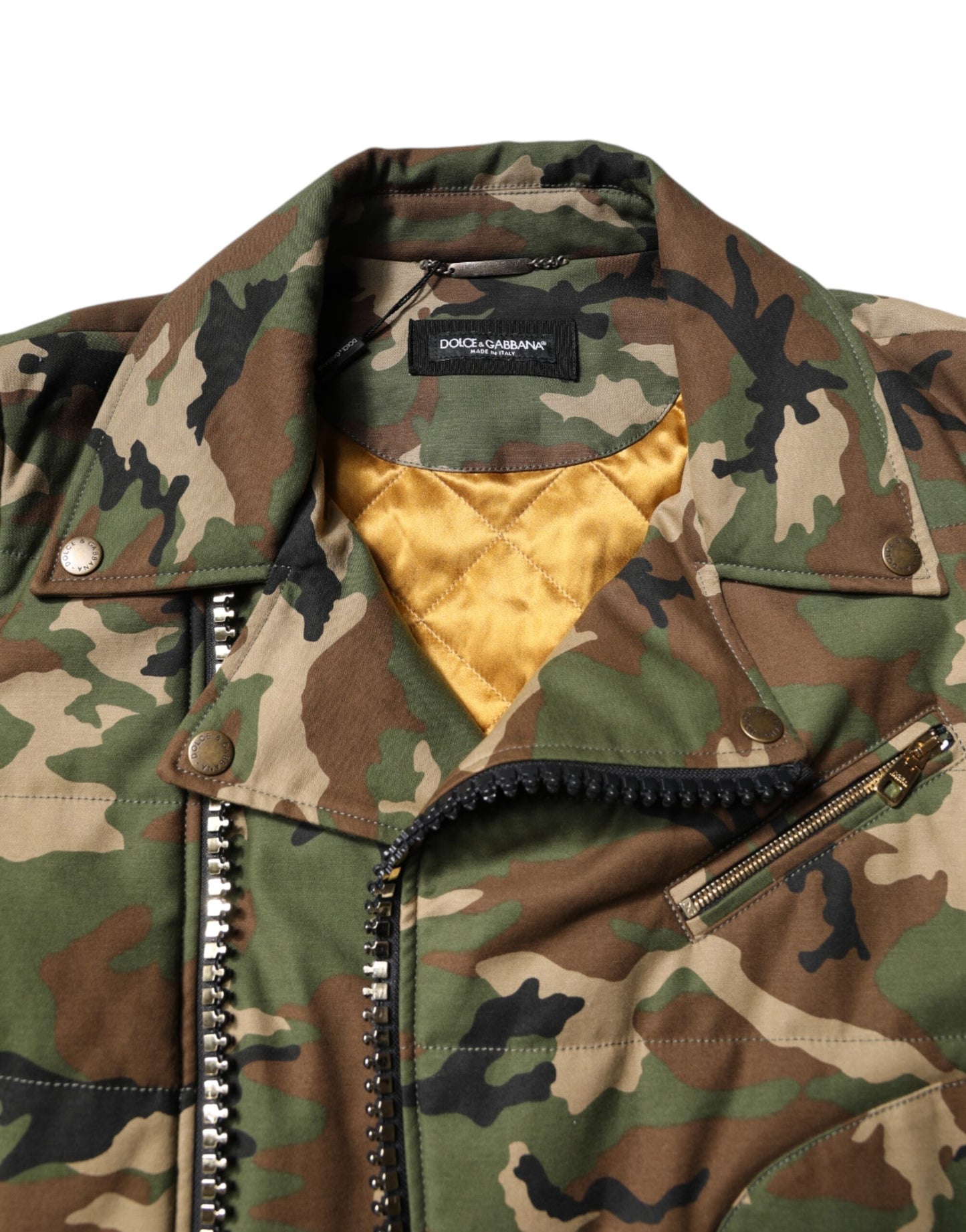 Multicolor Camouflage Nylon Biker Jacket-Dolce & Gabbana-LabelTerrace.com