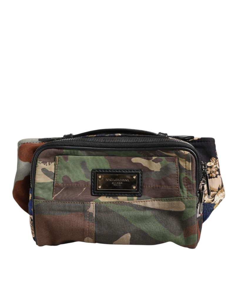 Multicolor Camouflage Patchwork Logo Waist Fanny Pack Bag-Dolce & Gabbana-LabelTerrace.com