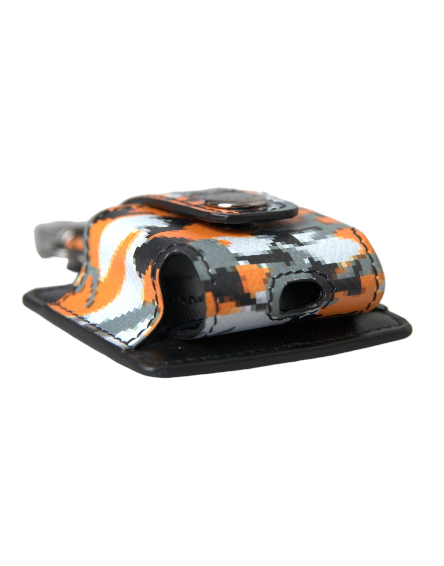 Multicolor Camouflage Print Leather Logo Metal Airpods Case-Dolce & Gabbana-LabelTerrace.com