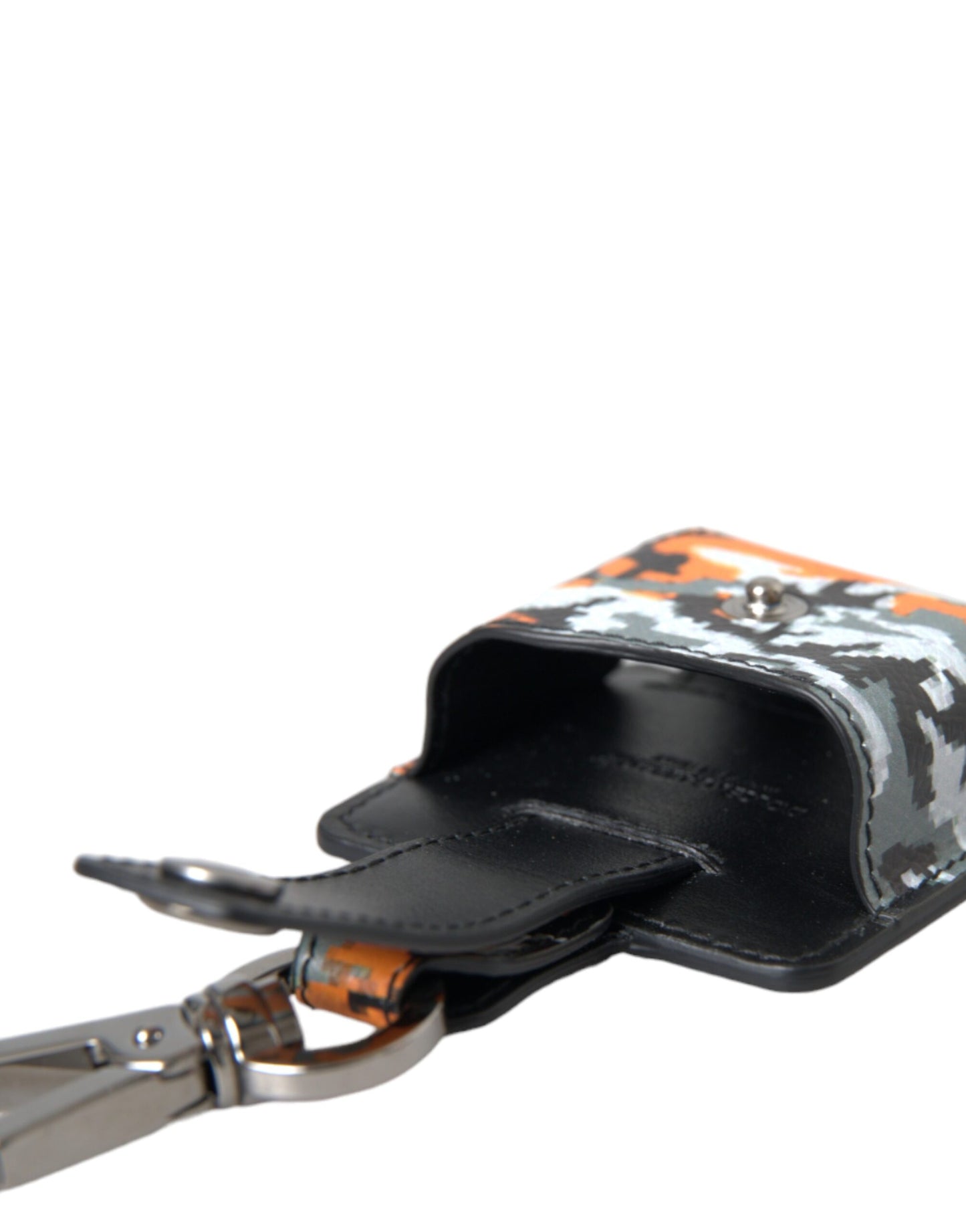 Multicolor Camouflage Print Leather Metal Airpods Case-Dolce & Gabbana-LabelTerrace.com