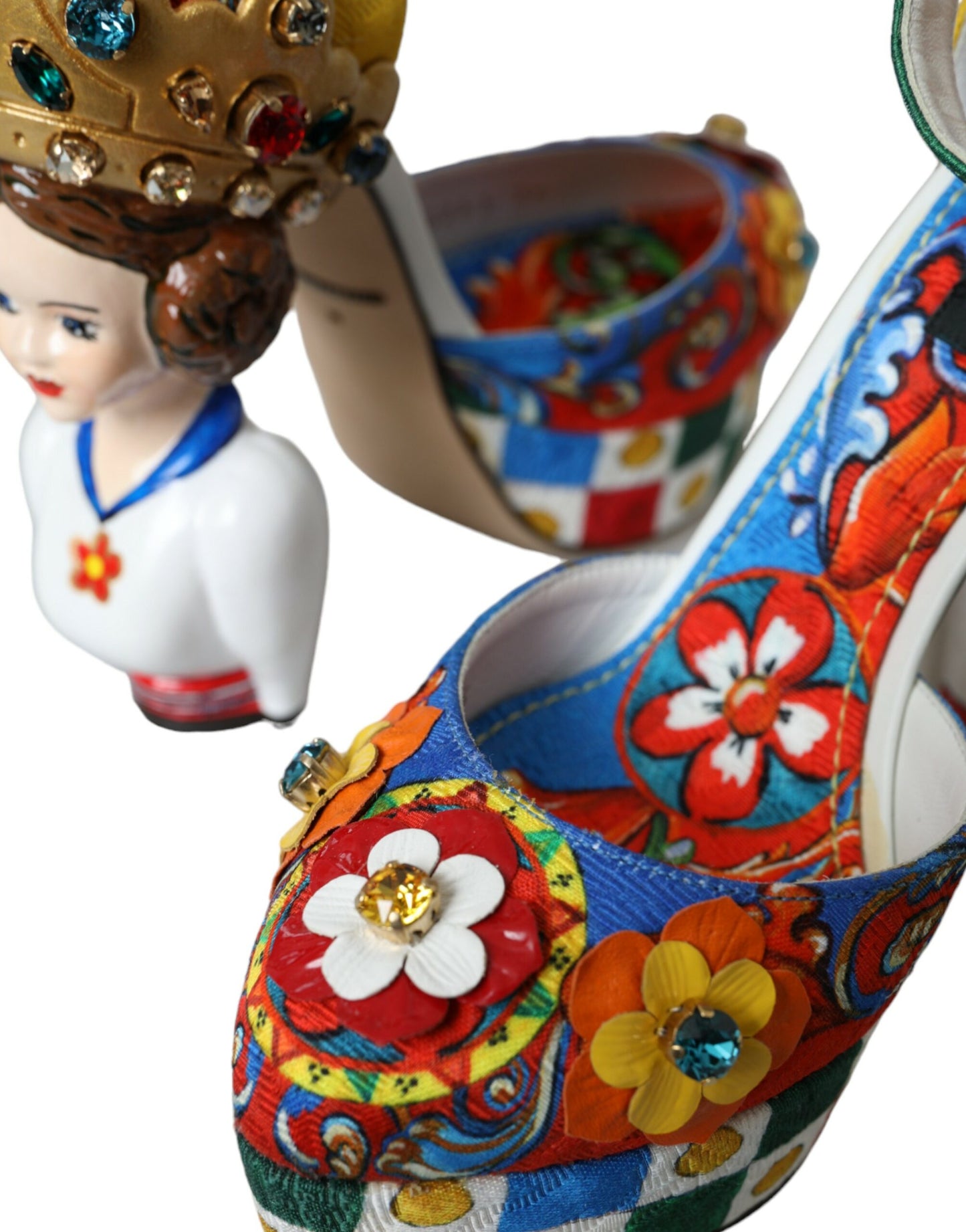Multicolor Carretto Embellished Sandals Shoes-Dolce & Gabbana-LabelTerrace.com