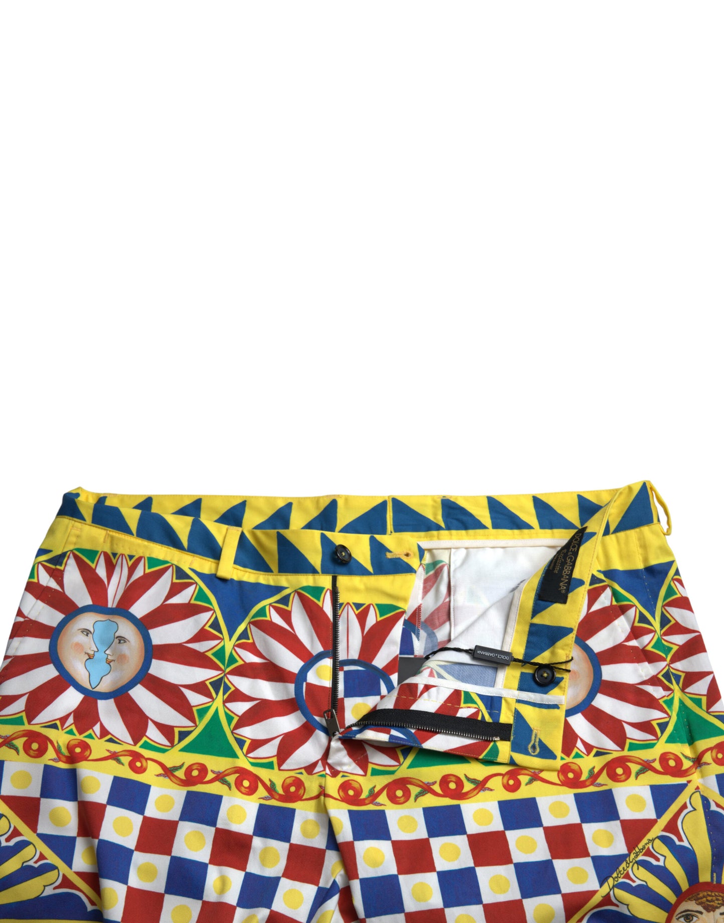 Multicolor Carretto Print Men Bermuda Shorts-Dolce & Gabbana-LabelTerrace.com