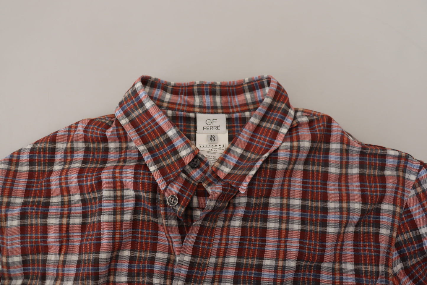 Multicolor Checkered Cotton Long Sleeves Casual Shirt-GF Ferre-LabelTerrace.com