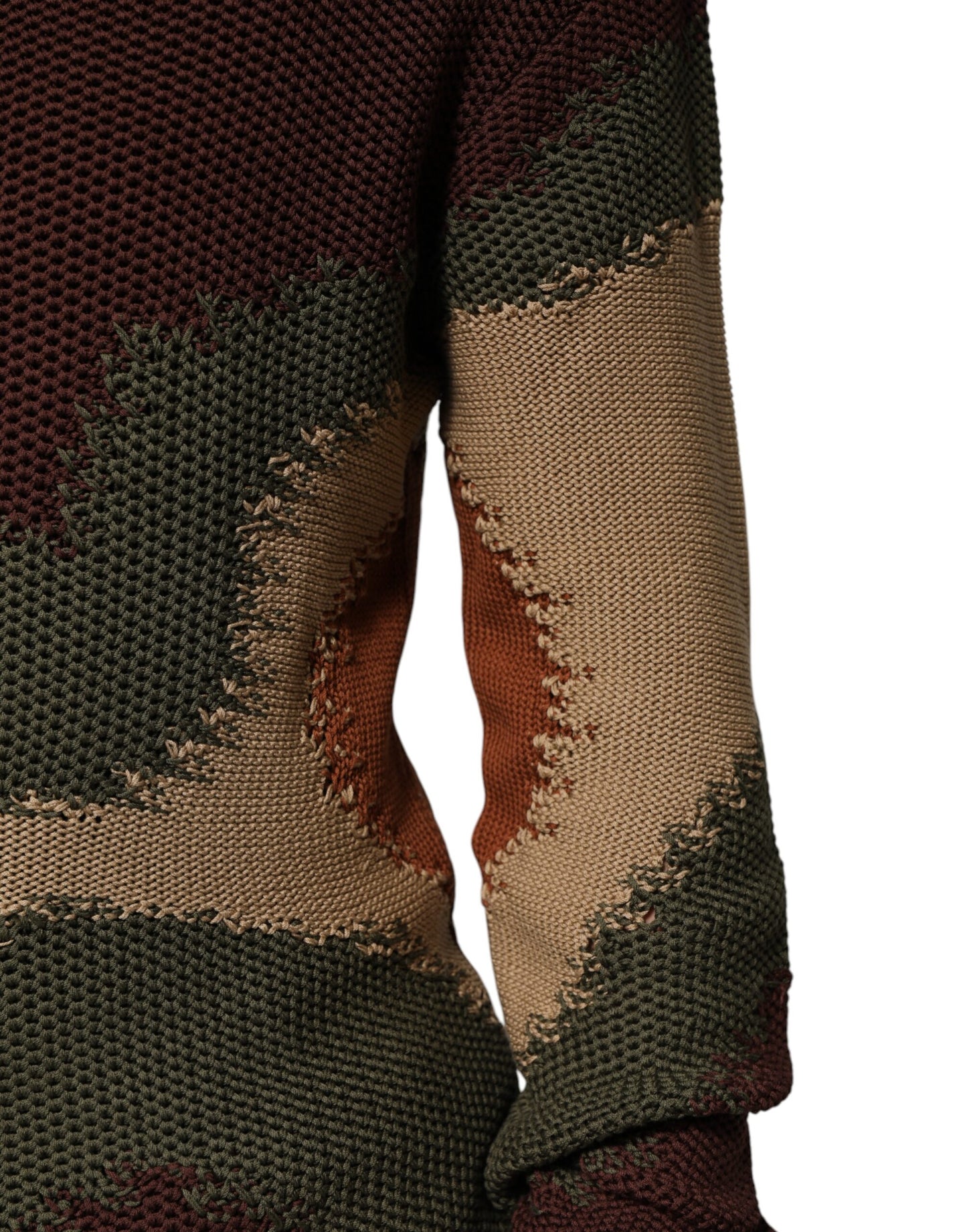 Multicolor Cotton Abstract Men Pullover Sweater-Dolce & Gabbana-LabelTerrace.com