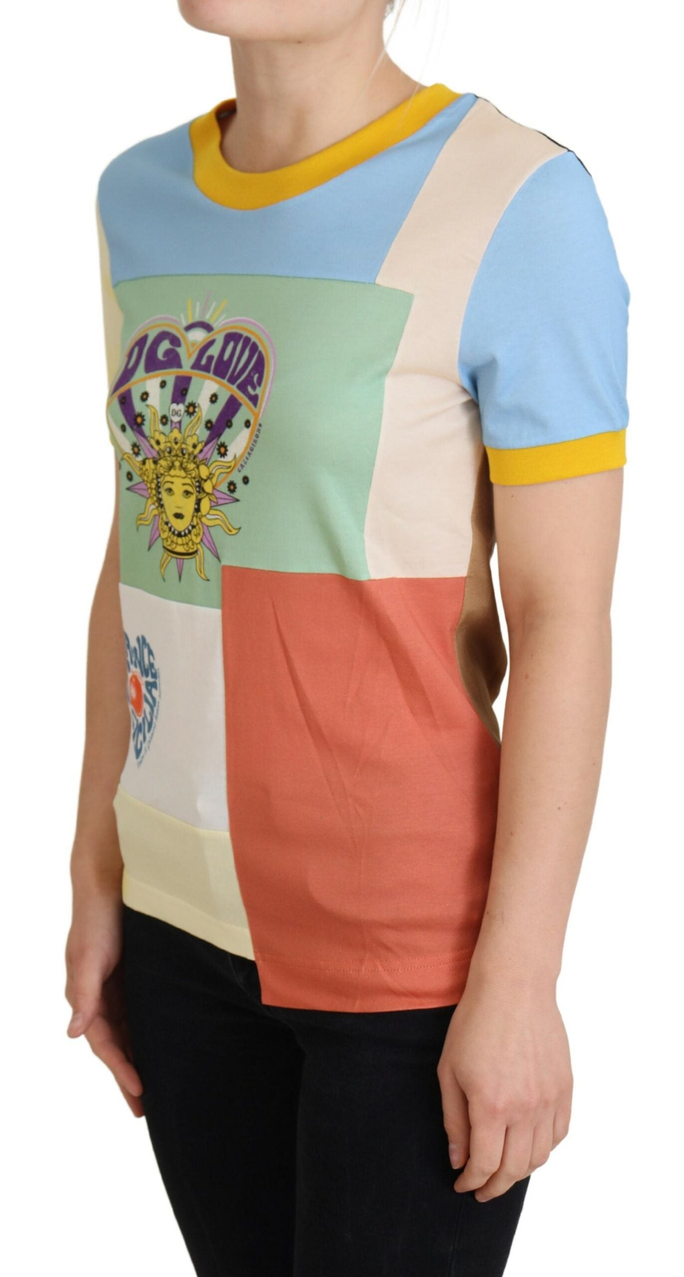 Multicolor Cotton DG Love Patchwork-Dolce & Gabbana-LabelTerrace.com