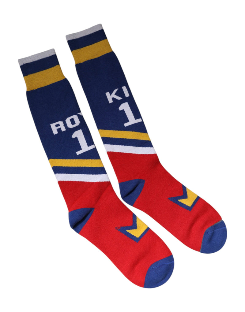 Multicolor Cotton Stretch Over Calf Socks-Dolce & Gabbana-LabelTerrace.com