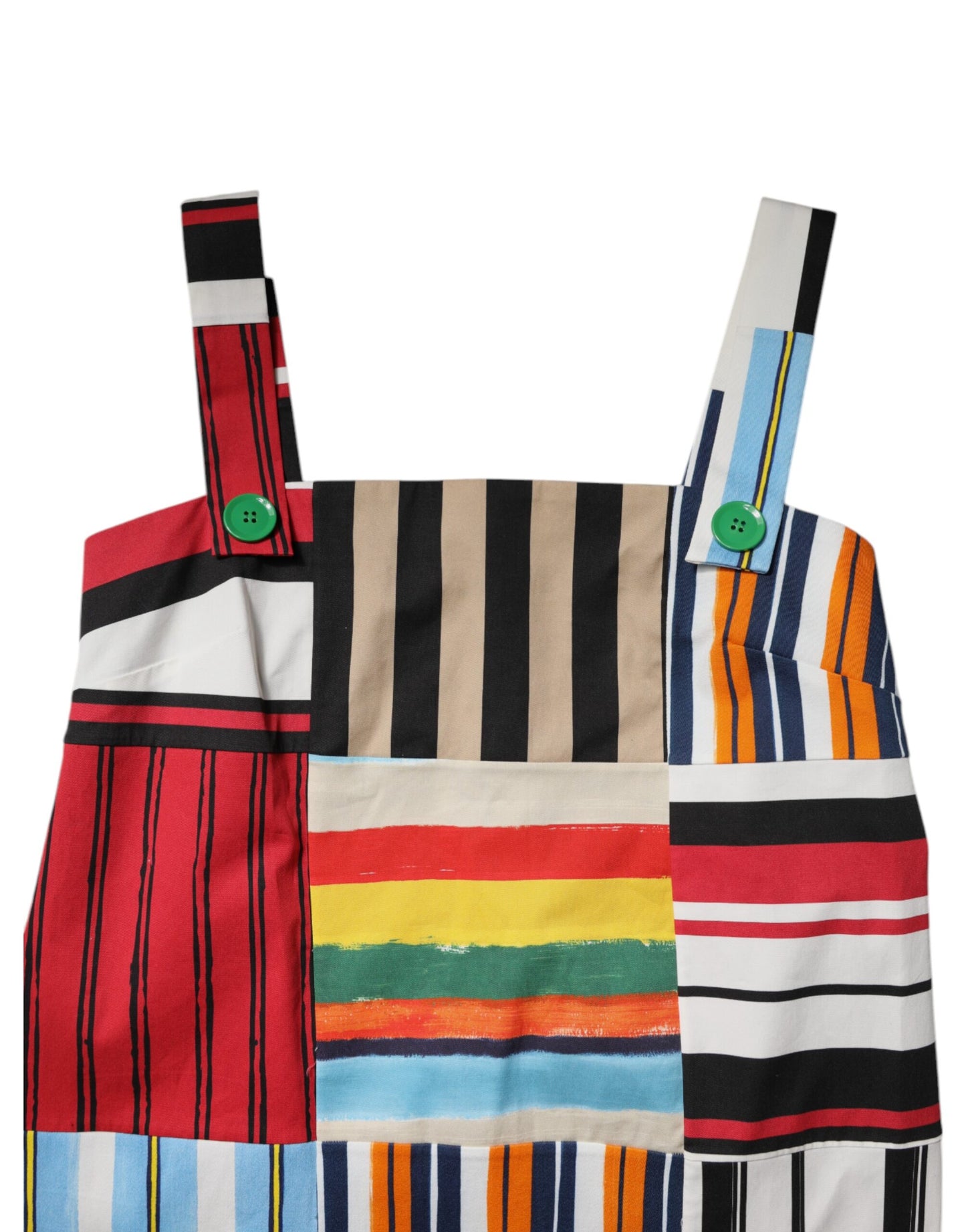 Multicolor Cotton Stripe Sleeveless Dress-Dolce & Gabbana-LabelTerrace.com