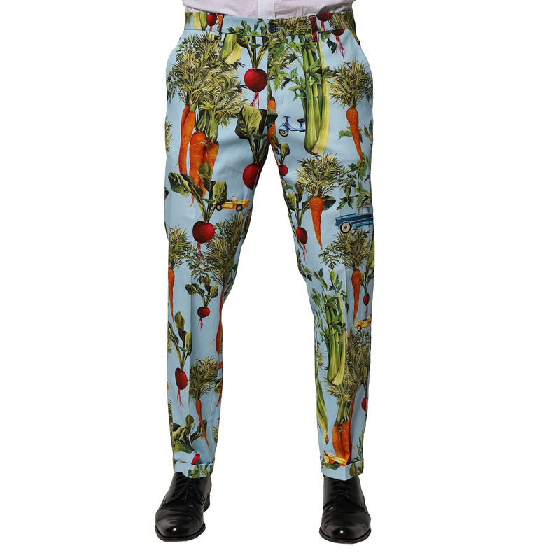 Multicolor Cotton Tapered Men Pants-Dolce & Gabbana-LabelTerrace.com