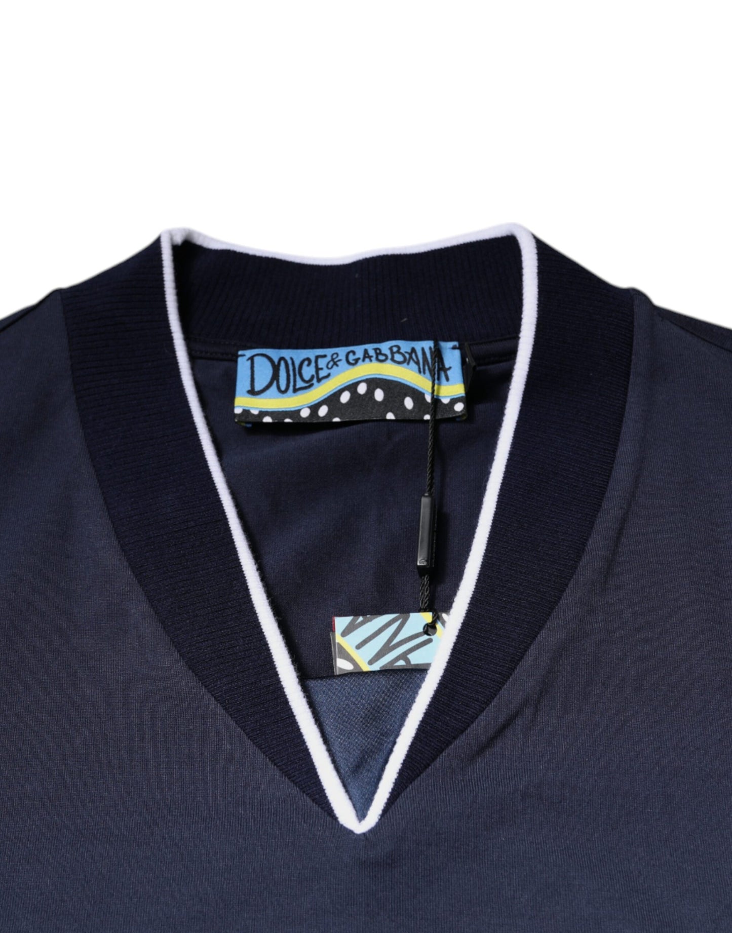 Multicolor Cotton Vneck Short Sleeve T-shirt-Dolce & Gabbana-LabelTerrace.com