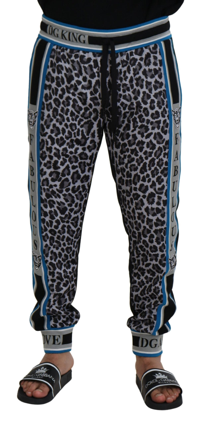 Multicolor DG King Leopard Print Jogger Pants-Dolce & Gabbana-LabelTerrace.com