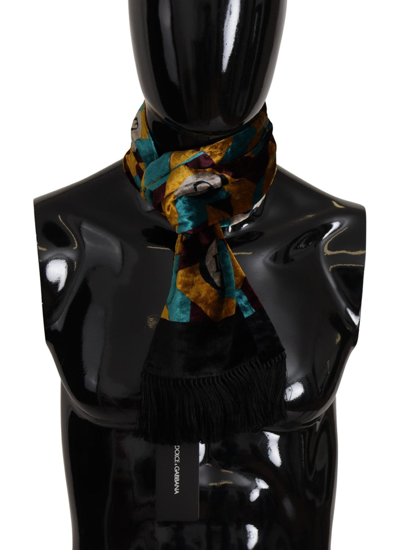 Multicolor DG Logo Print Shawl Wrap Fringe Scarf-Dolce & Gabbana-LabelTerrace.com