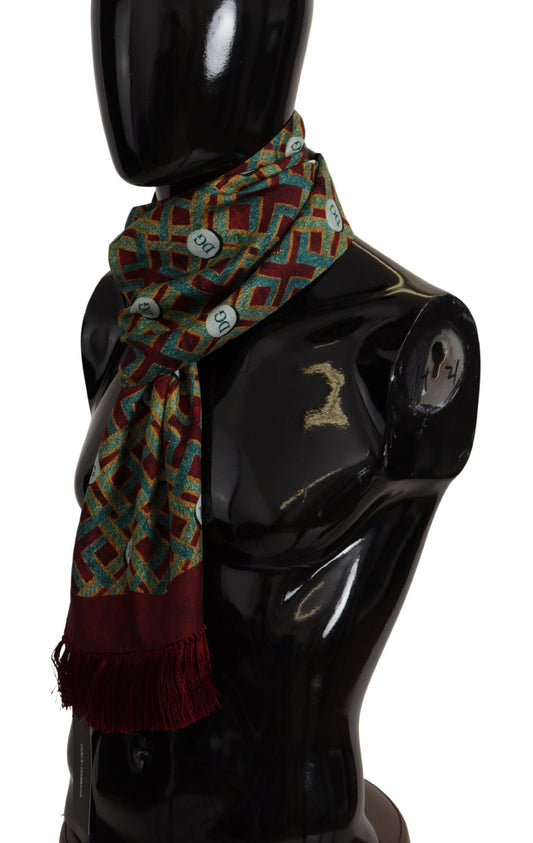 Multicolor DG Logo Shawl Warm Neck Wrap Fringe Scarf-Dolce & Gabbana-LabelTerrace.com