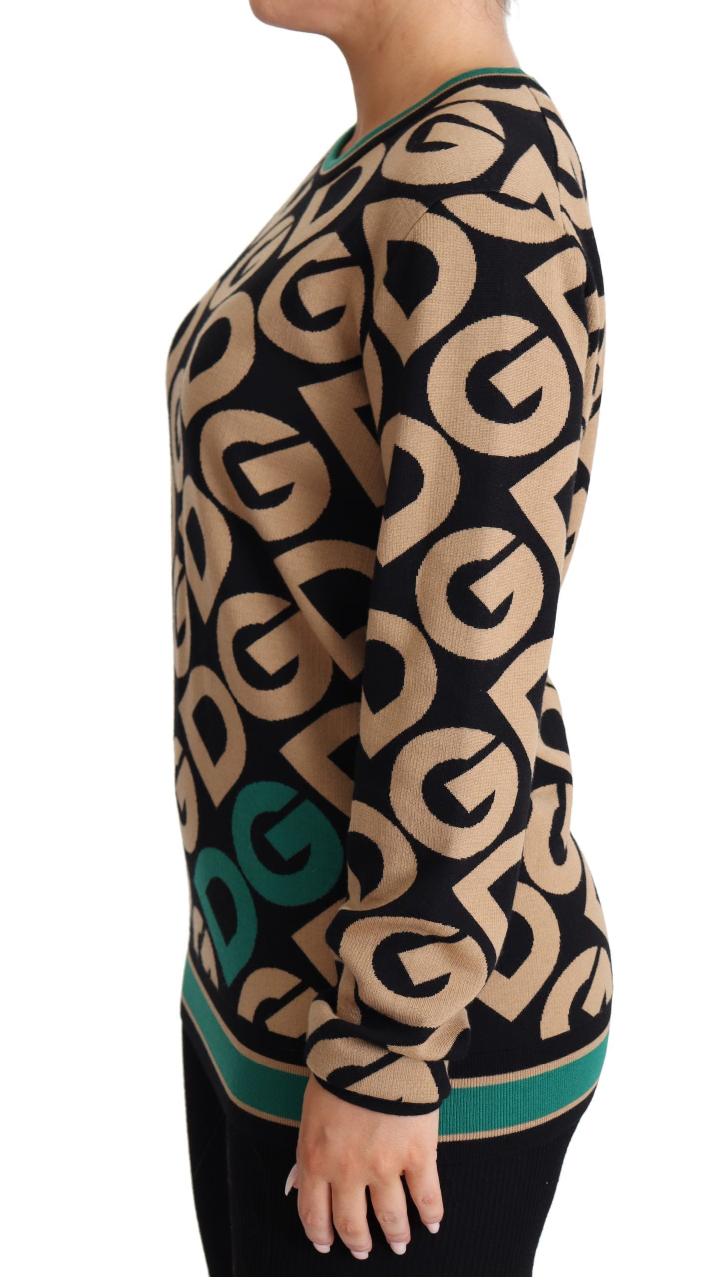 Multicolor DG Mania Wool Crewneck Pullover Sweater-Dolce & Gabbana-LabelTerrace.com