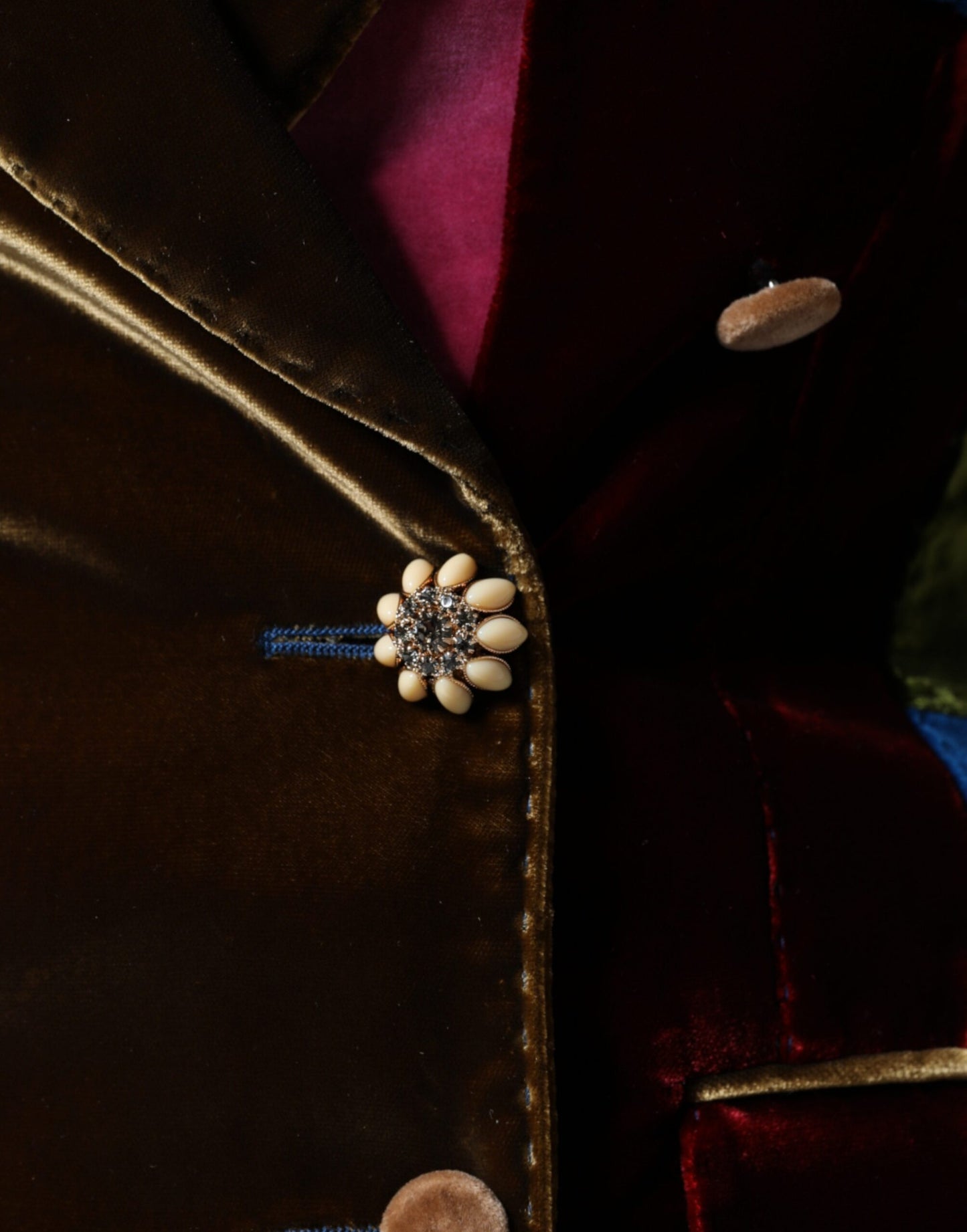 Multicolor Double Breasted Patchwork Blazer Jacket-Dolce & Gabbana-LabelTerrace.com