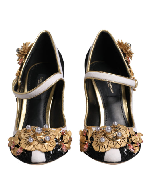 Multicolor Embellished Heels Pumps Shoes-Dolce & Gabbana-LabelTerrace.com