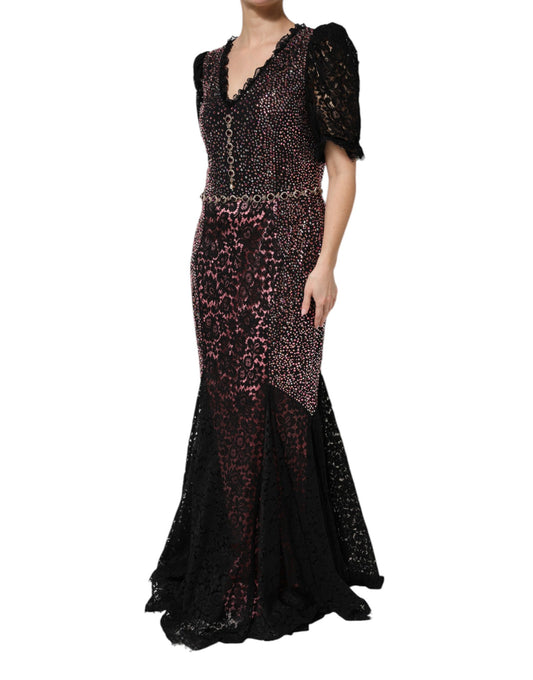 Multicolor Embellished Mermaid Gown Dress-Dolce & Gabbana-LabelTerrace.com