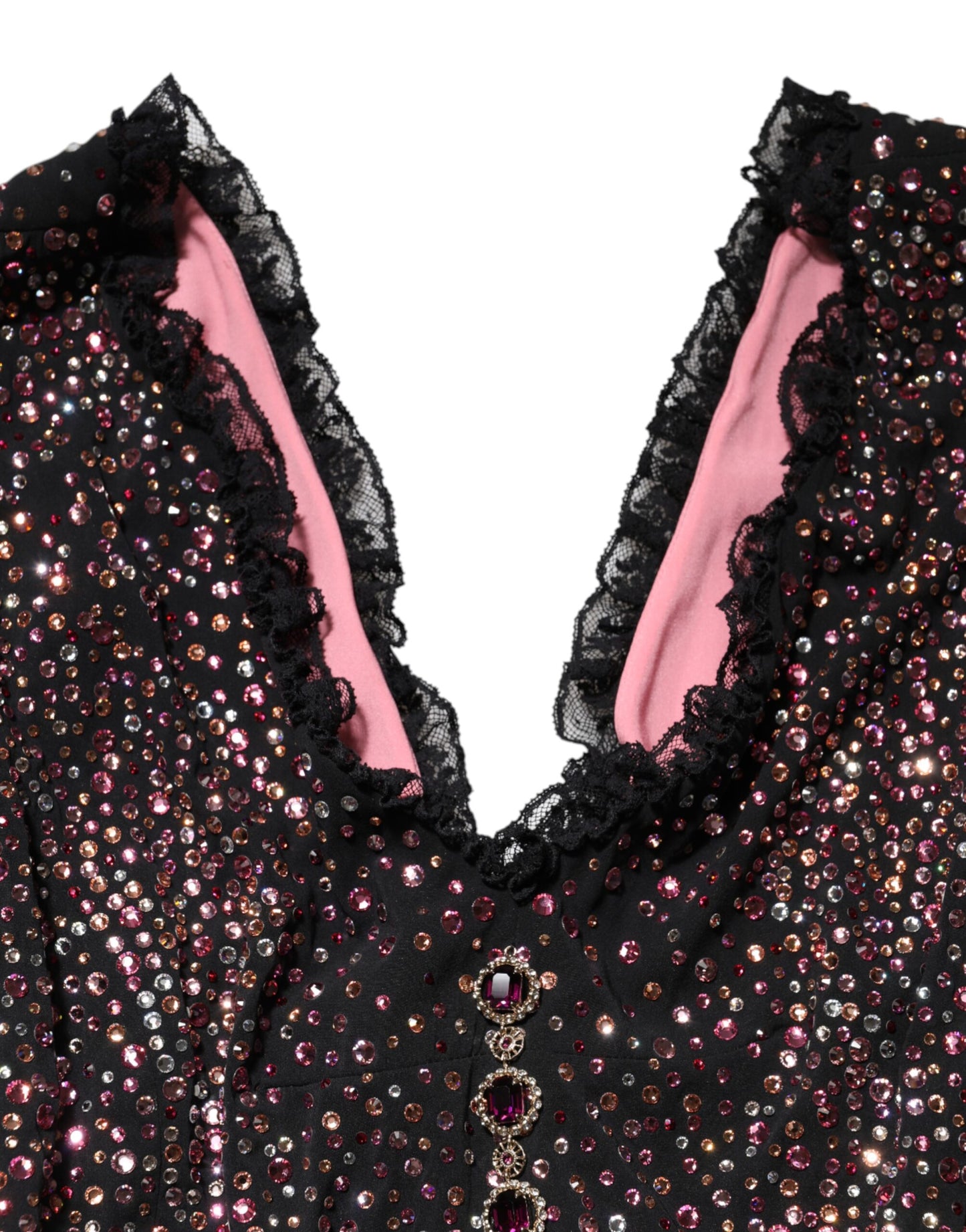 Multicolor Embellished Mermaid Gown Dress-Dolce & Gabbana-LabelTerrace.com