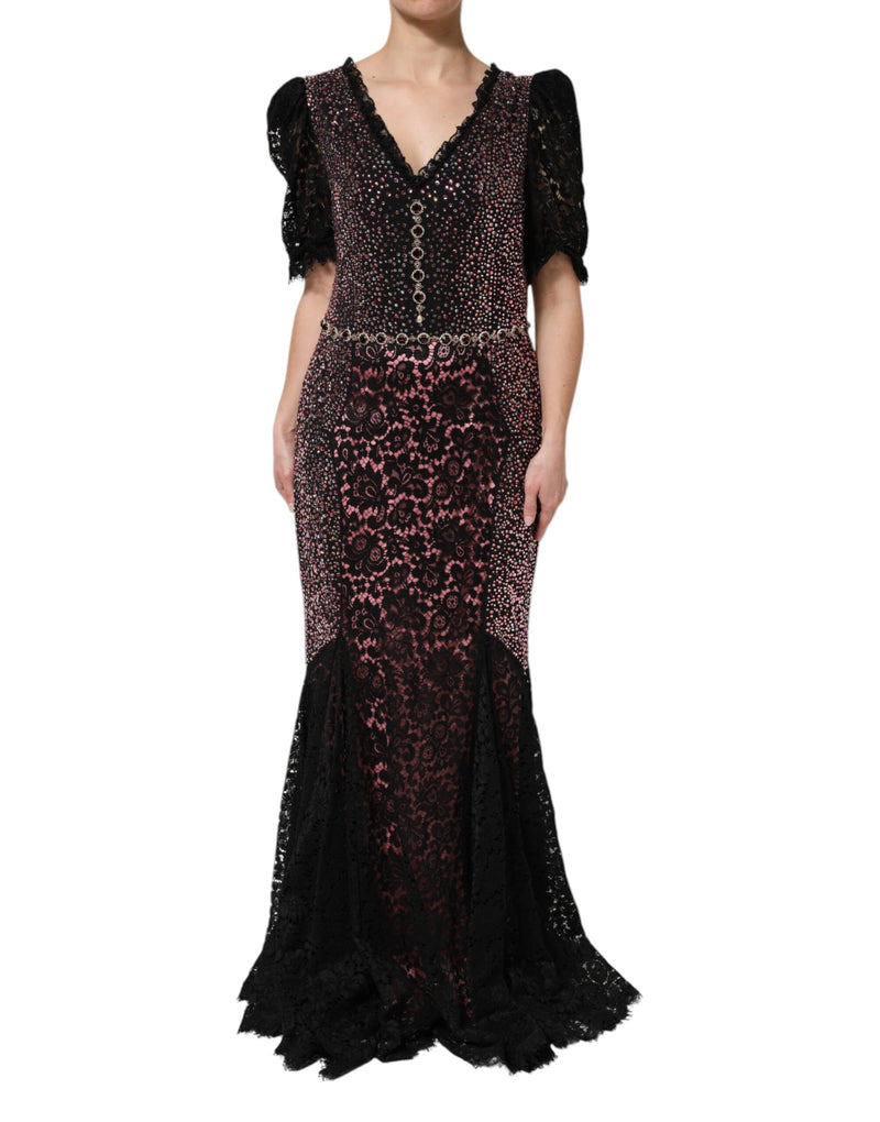 Multicolor Embellished Mermaid Gown Dress-Dolce & Gabbana-LabelTerrace.com