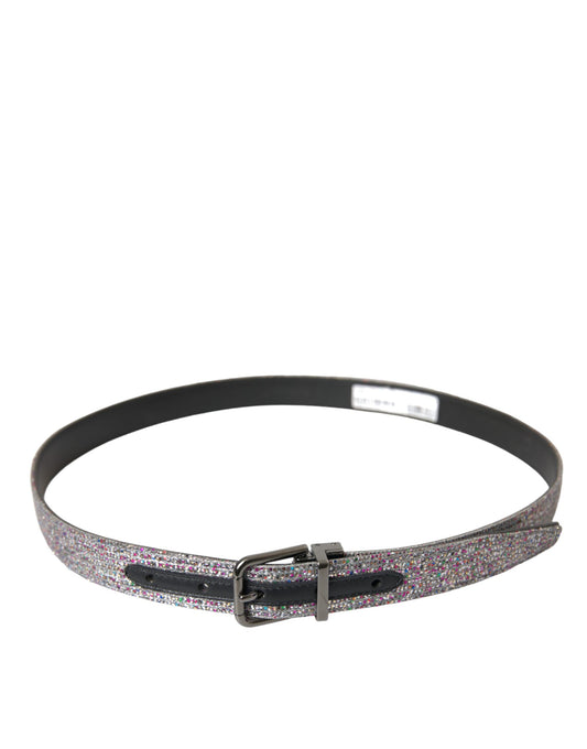 Multicolor Embellished Silver Metal Buckle Belt-Dolce & Gabbana-LabelTerrace.com