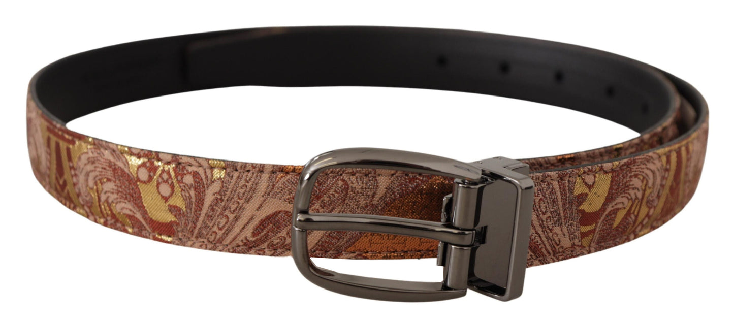 Multicolor Embossed Leather Black Metal Buckle Belt-Dolce & Gabbana-LabelTerrace.com