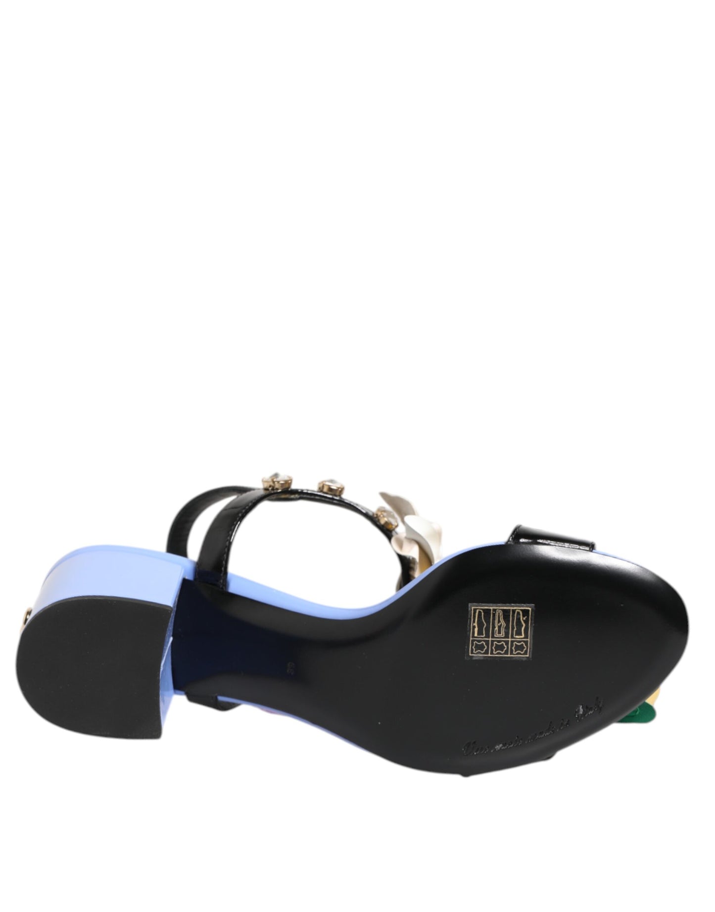 Multicolor Floral Appliqué Crystal Sandal Shoes-Dolce & Gabbana-LabelTerrace.com