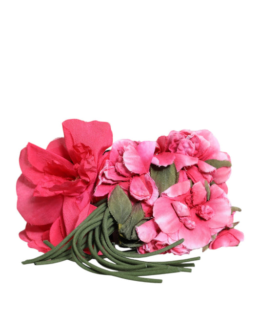 Multicolor Floral Applique Detail Tie Belt-Dolce & Gabbana-LabelTerrace.com