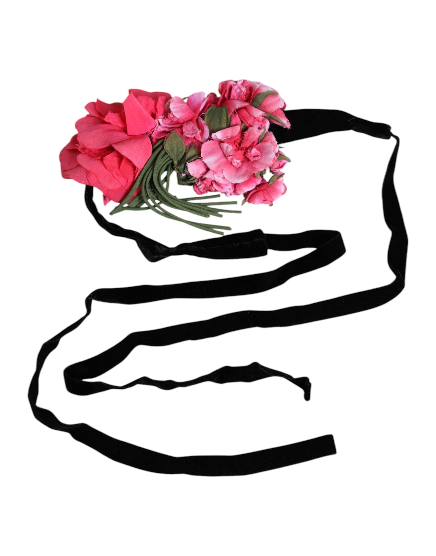 Multicolor Floral Applique Detail Tie Belt-Dolce & Gabbana-LabelTerrace.com