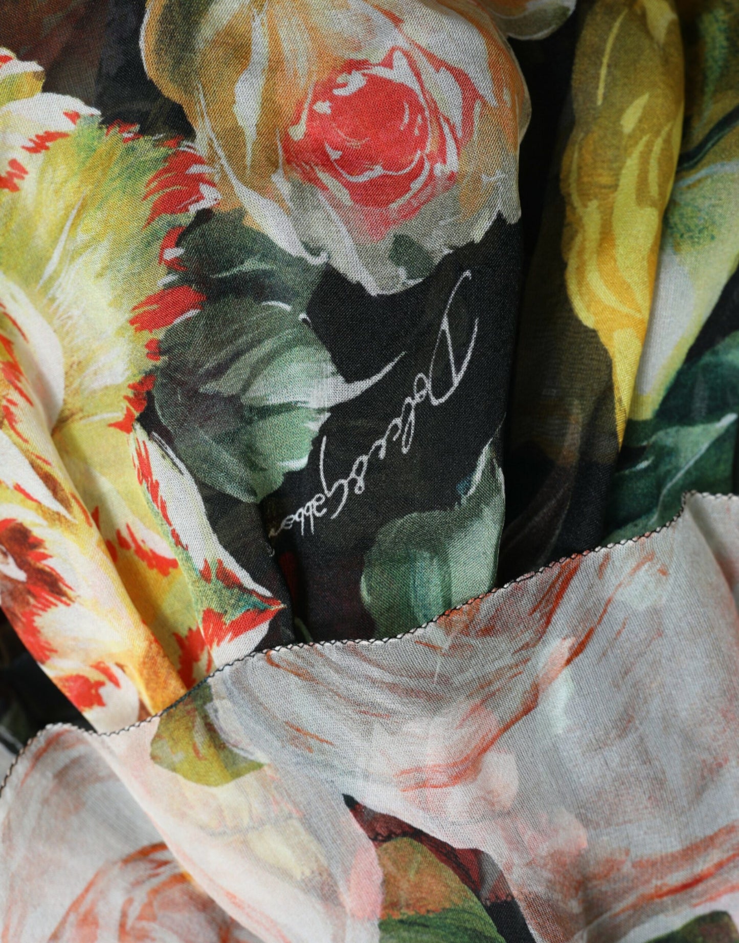 Multicolor Floral Chiffon Tiered Maxi Dress-Dolce & Gabbana-LabelTerrace.com